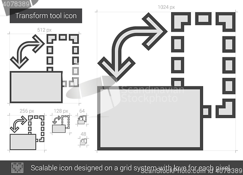 Image of Transform tool line icon.