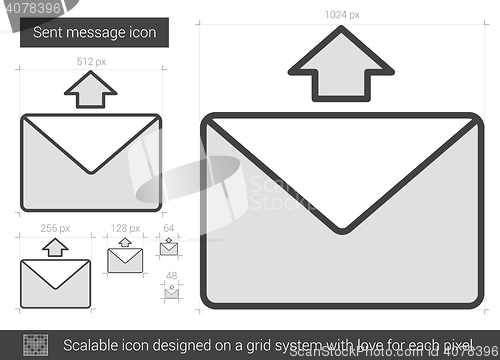 Image of Send message line icon.