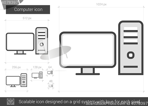 Image of Computer line icon.