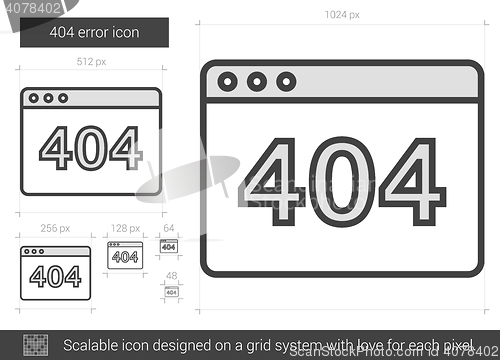 Image of Web error line icon.