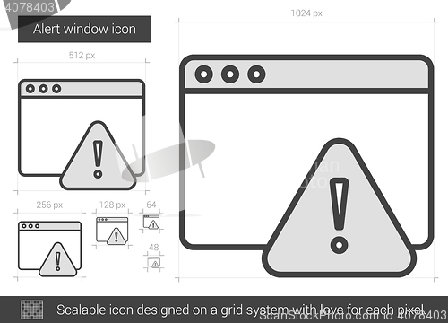 Image of Alert window line icon.