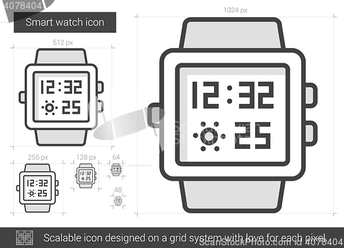 Image of Smart watch line icon.