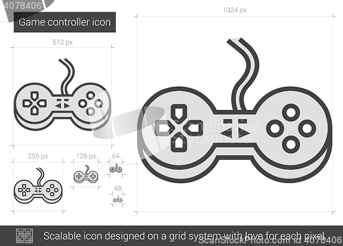 Image of Game controller line icon.