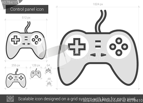 Image of Game pad line icon.