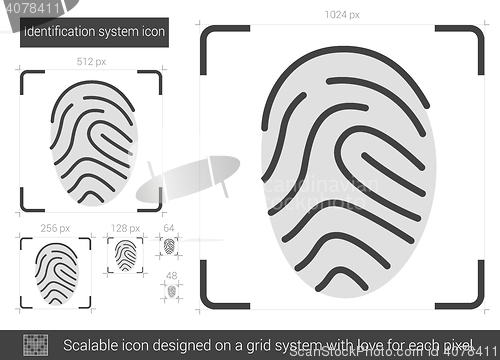 Image of Identification system line icon.