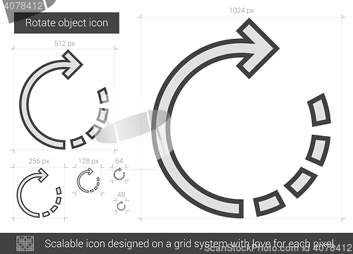 Image of Rotate object line icon.