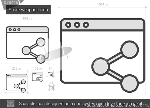 Image of Share webpage line icon.