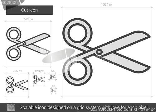 Image of Cut line icon.