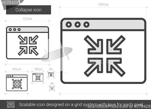 Image of Collapse line icon.