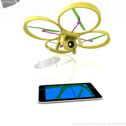 Image of Drone with tablet pc