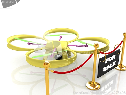 Image of Drone, quadrocopter, with photo camera at the technical exhibiti