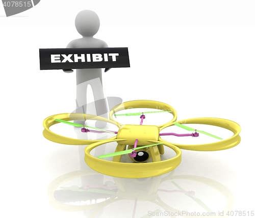 Image of Drone, quadrocopter, with photo camera at the technical exhibiti