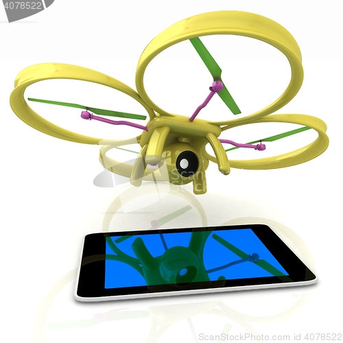 Image of Drone with tablet pc