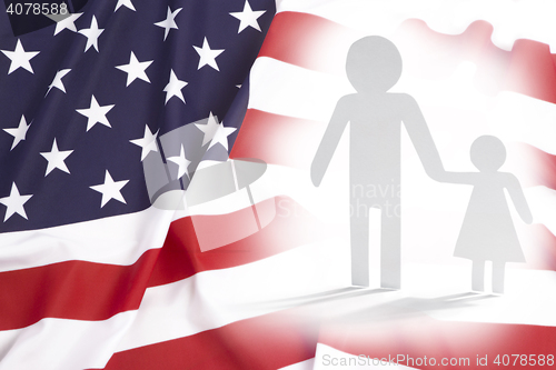 Image of Single parent father with daughter in USA