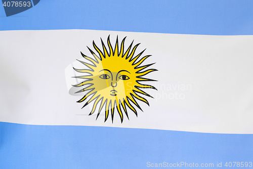 Image of Closeup of flag of Argentina