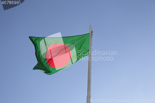 Image of National flag of Bangladesh on a flagpole