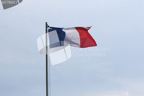 Image of National flag of France on a flagpole