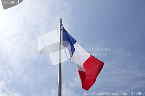 Image of National flag of France on a flagpole