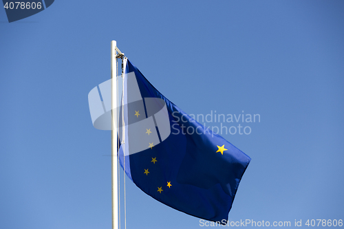 Image of National flag of Alaska on a flagpole