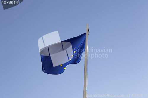 Image of National flag of Alaska on a flagpole