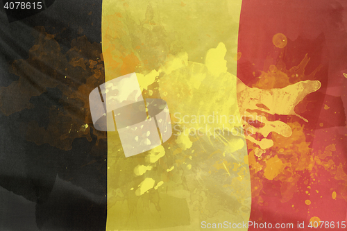 Image of Grunge style of flag of Belgium