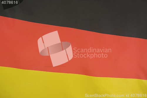Image of Closeup of textile flag of Germany