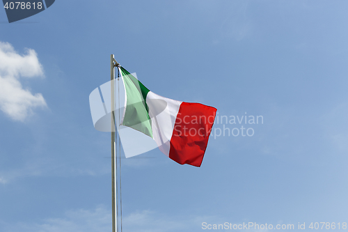 Image of National flag of Italy on a flagpole