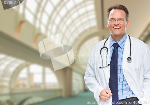 Image of Handsome Male Doctor or Nurse Inside Hospital Building