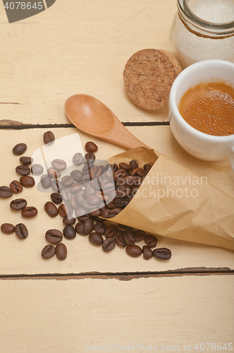 Image of espresso coffee and beans