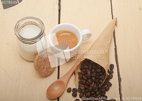 Image of espresso coffee and beans