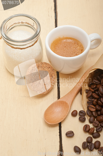 Image of espresso coffee and beans