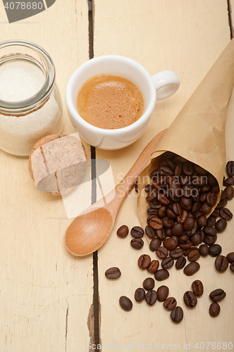 Image of espresso coffee and beans