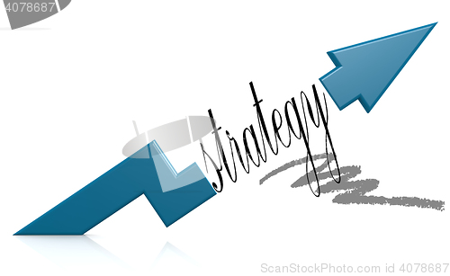 Image of Blue arrow with strategy word
