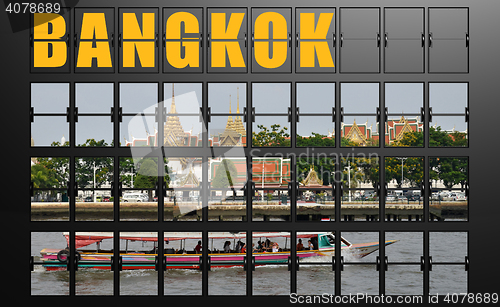 Image of Airport display board of Bangkok