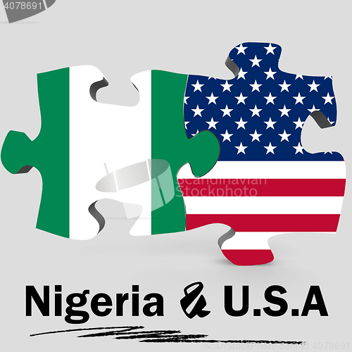 Image of USA and Nigeria flags in puzzle 