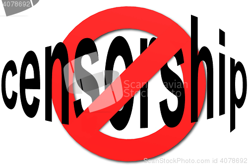 Image of Stop censorship sign in red