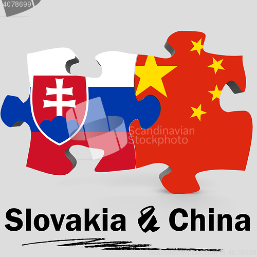 Image of China and Slovakia flags in puzzle 