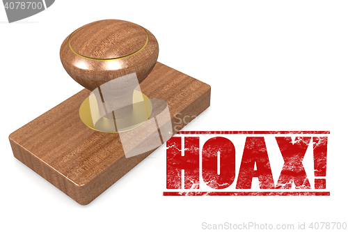 Image of Rubber stamp with word Hoax