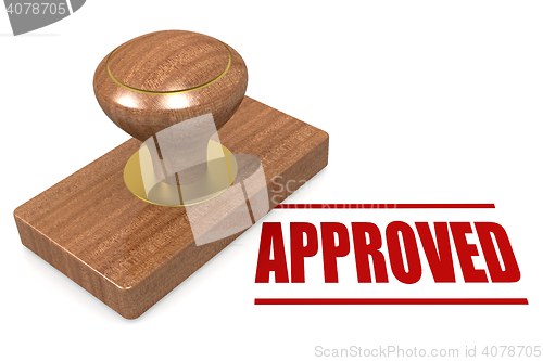 Image of Red approved wooded seal stamp