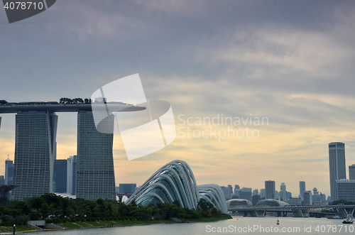 Image of Singapore cityscape during sunset