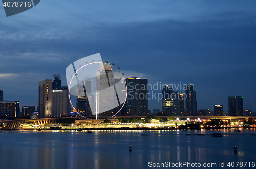 Image of Singapore cityscape during sunset