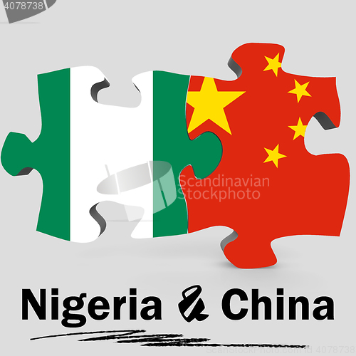 Image of China and Nigeria flags in puzzle 