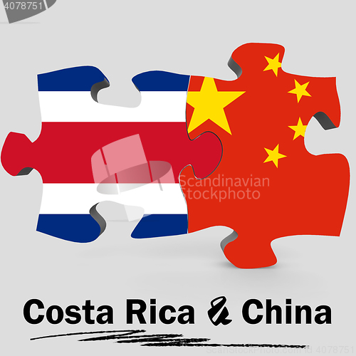 Image of China and Costa Rica flags in puzzle 