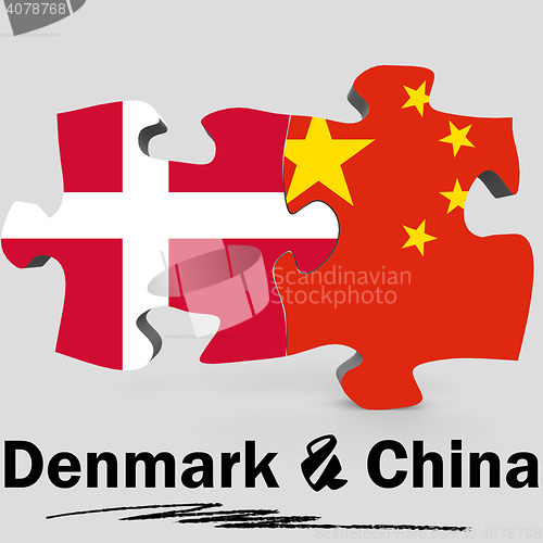 Image of China and Denmark flags in puzzle 