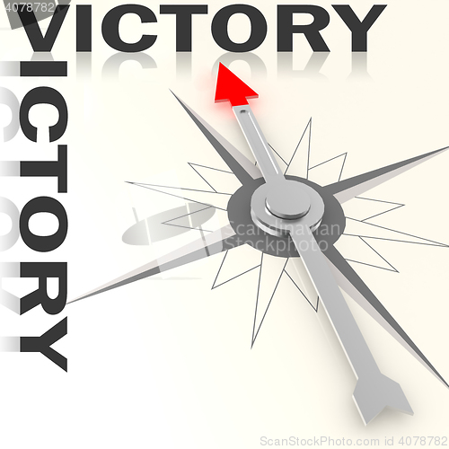 Image of Compass with victory word isolated