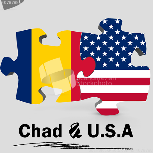 Image of USA and Chad flags in puzzle 