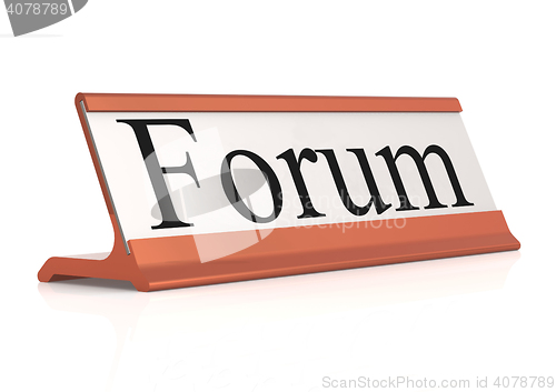 Image of Forum word on table tag 