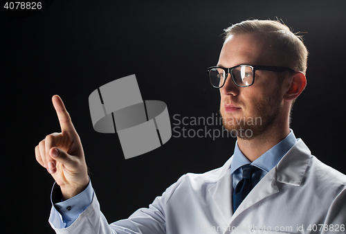 Image of close up of male doctor in white coat