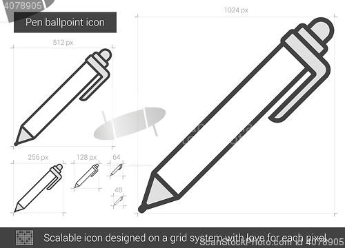 Image of Pen ballpoint line icon.