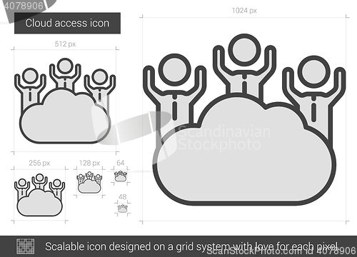 Image of Cloud access line icon.